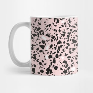 'Speckle Party' Soft Pink Black White Dots Speckle Terrazzo Pattern Mug